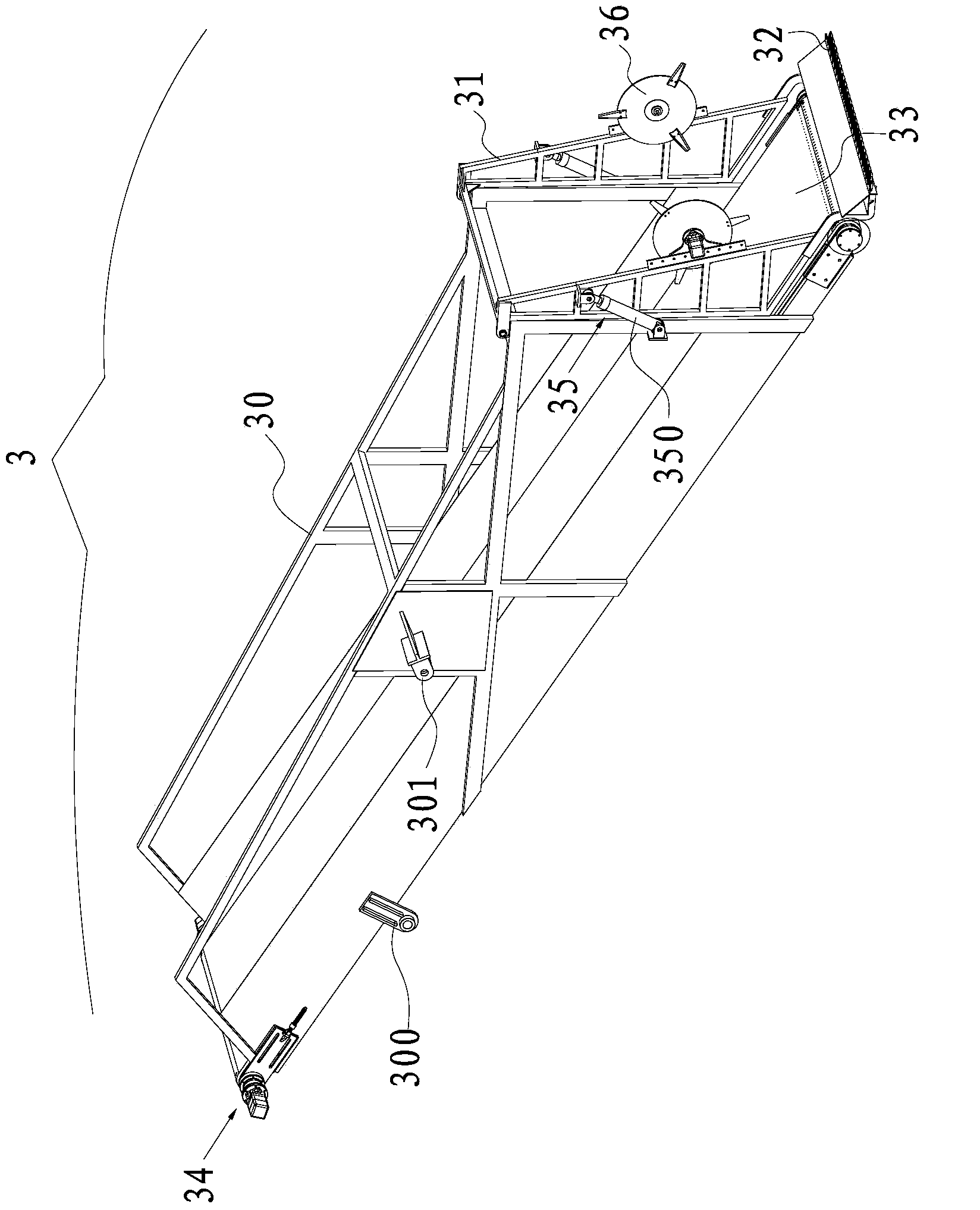 Scissors disconnecting device of aquatic plant harvesting system and aquatic plant harvesting ship with scissors disconnecting device