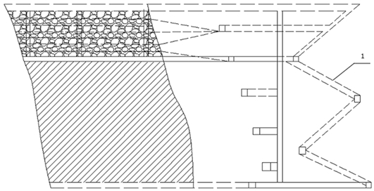 Mechanical mining method of thick and large ore body heading machine