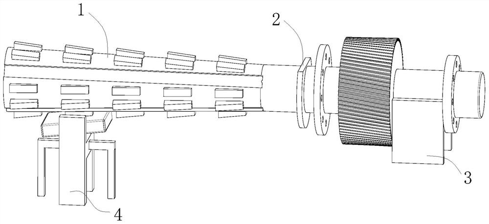 Welding auxiliary device and welding process for fractures of mandrel baffle plate of flat uncoiling machine