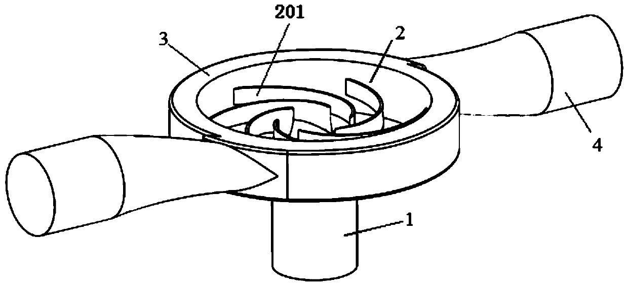 Double outlet type volute centrifugal pump with high specific speed