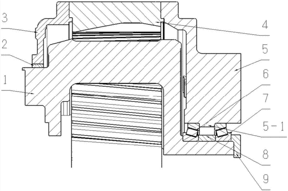 Large wind power gearbox planetary bracket bearing arrangement structure