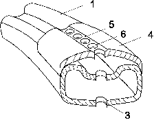 Shock-absorbing elasticity-increasing tennis racket, squash racket or badminton racket