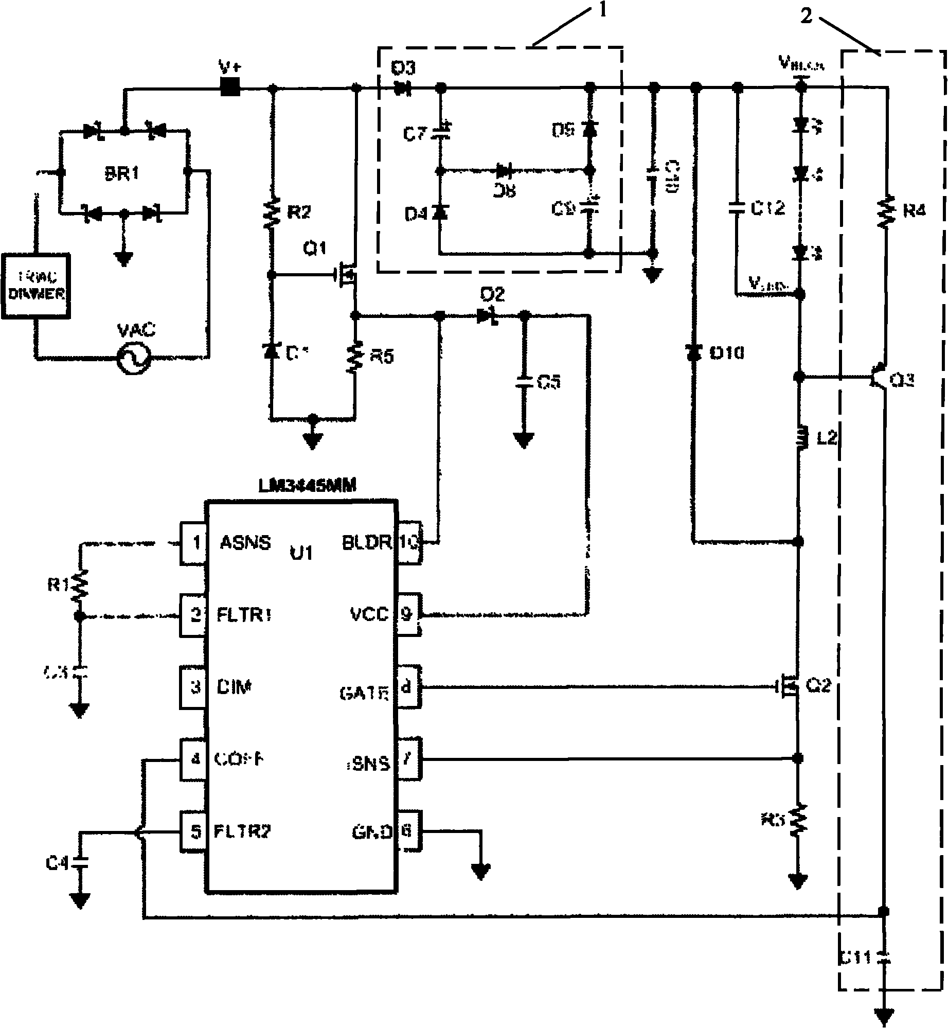 Control method of light emitting diode (LED) constant current power supply and LED constant current power supply circuit