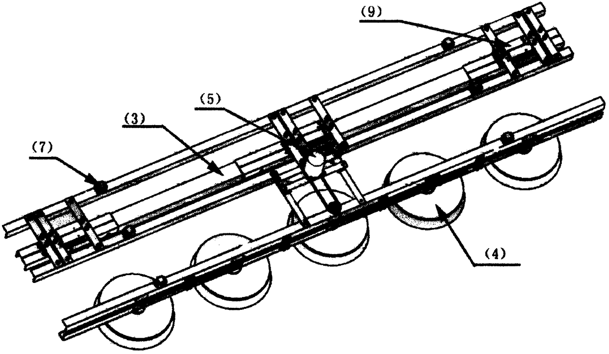 Automatic cleaning device of surface of photovoltaic battery panel array