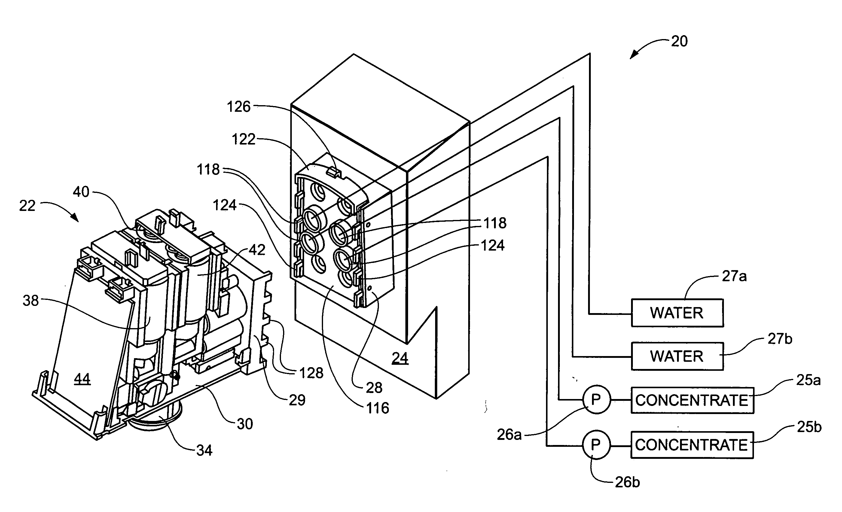 Beverage dispensing system with a head capable of dispensing plural different beverages