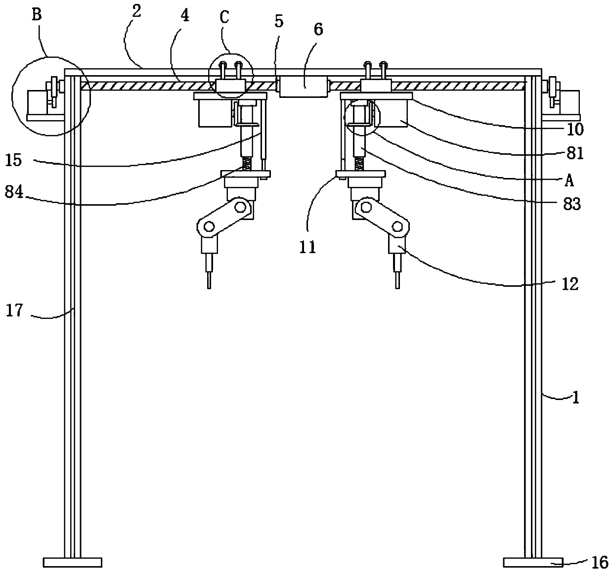 Frequency-variable and speed-adjustable gate-type automatic welding machine