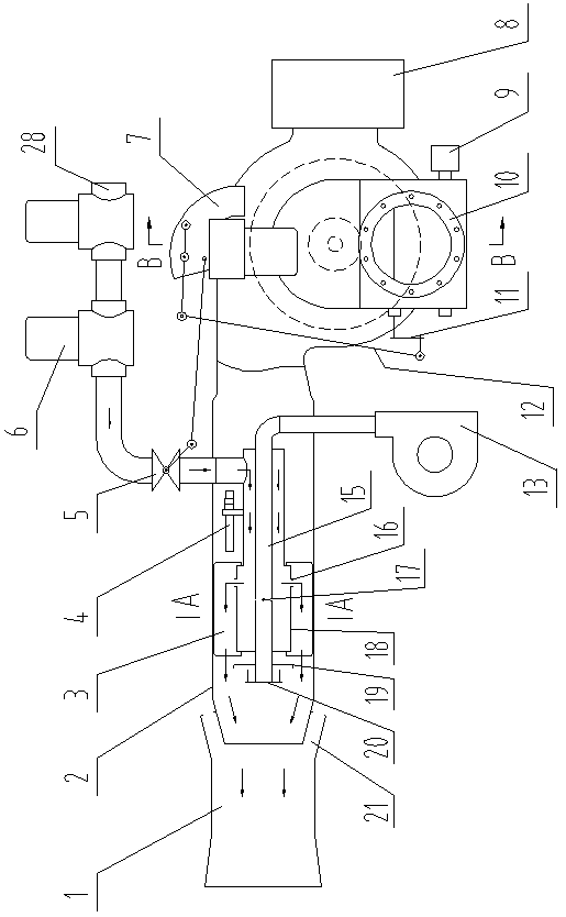 Low nitrogen oxide emission burner device