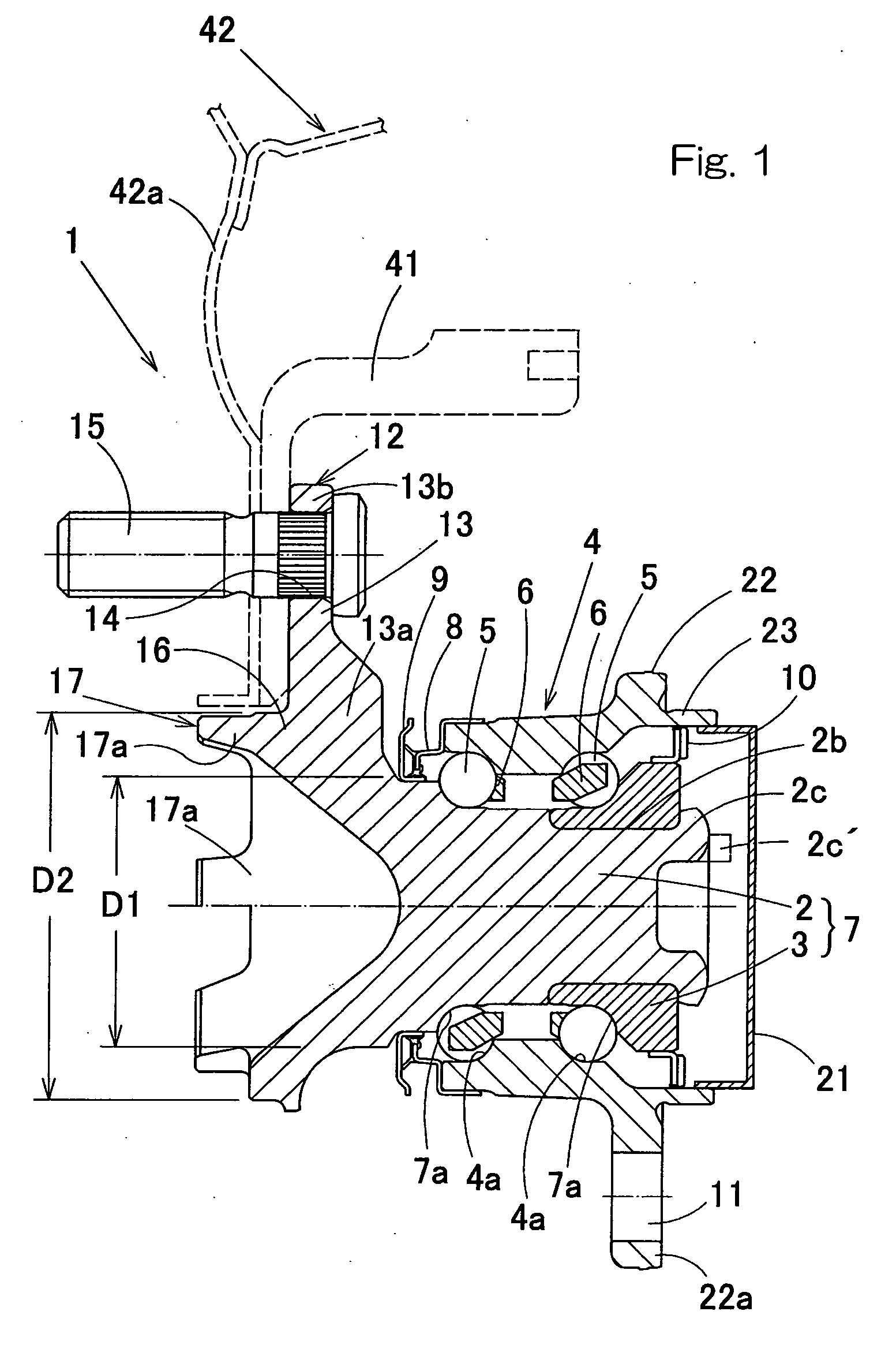 Wheel support bearing assembly