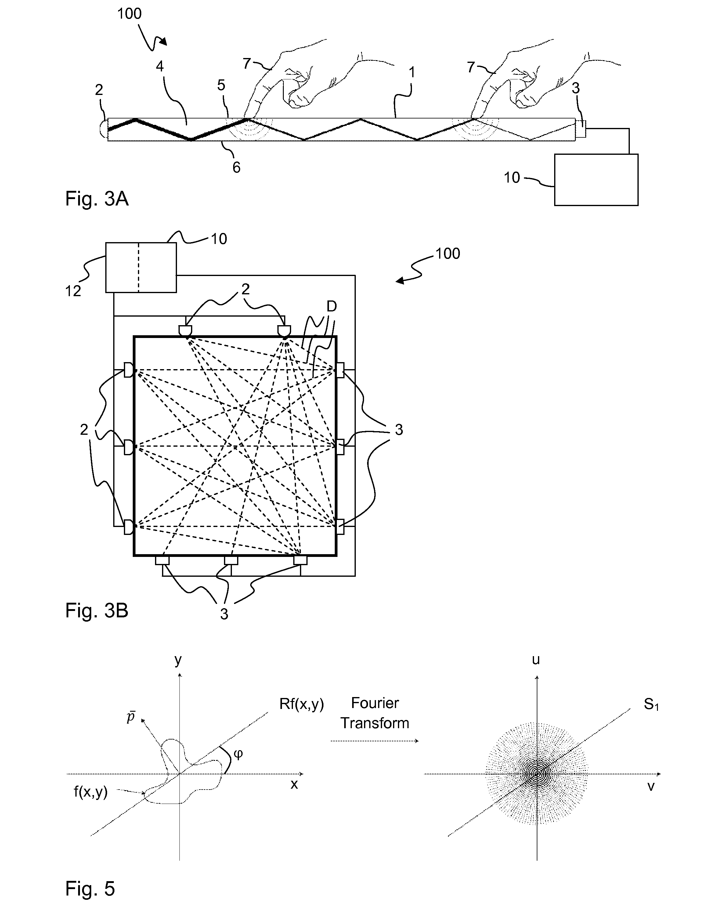 Touch determination by tomographic reconstruction