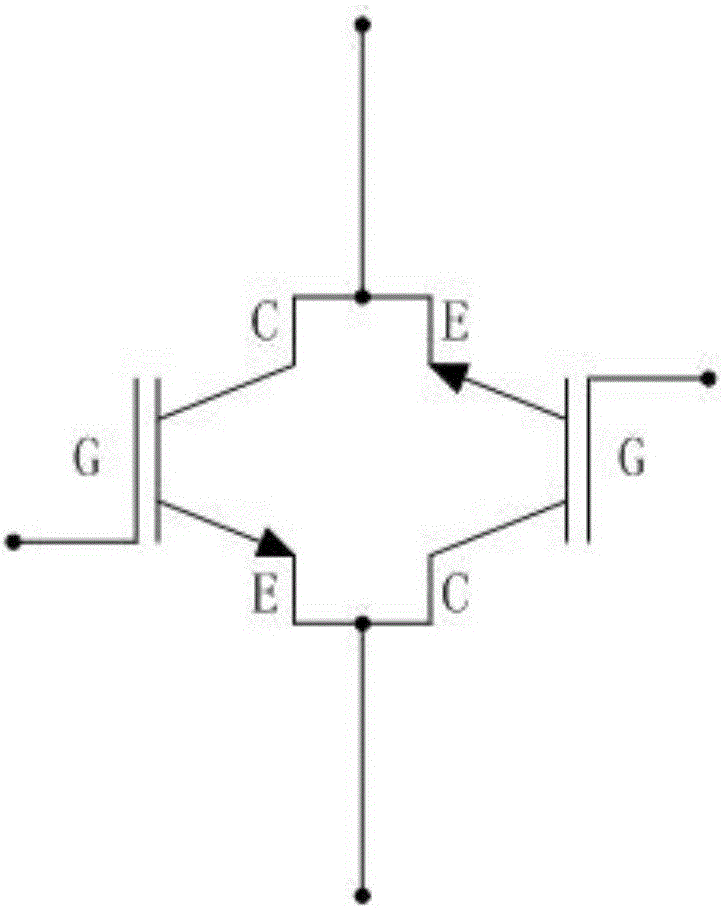 Packaging structure of single-chip bidirectional single IGBT