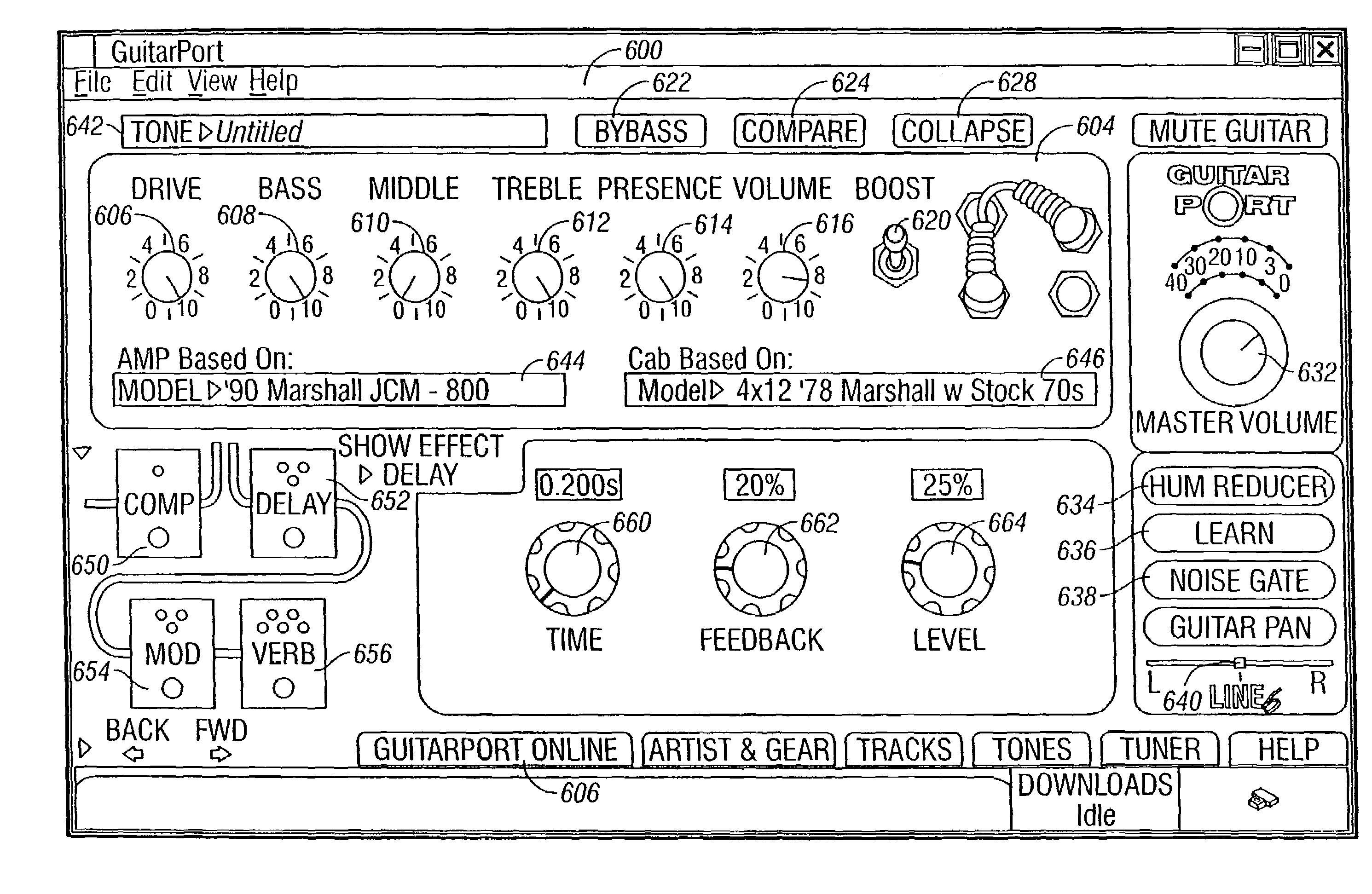 Computing device to allow for the selection and display of a multimedia presentation of an audio file and to allow a user to play a musical instrument in conjunction with the multimedia presentation