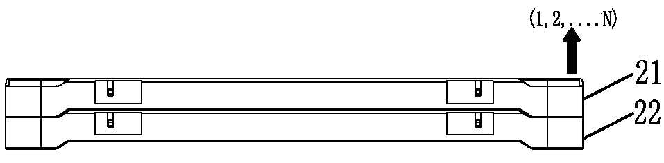 Electronic packing box stacking structure and method