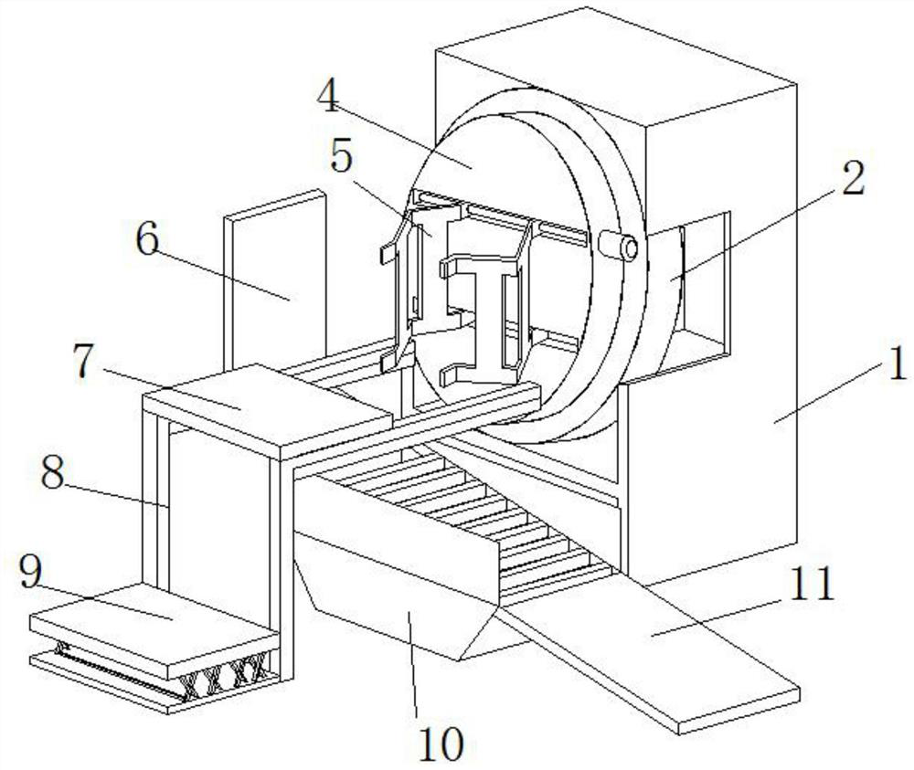 Feed barrel discharging device