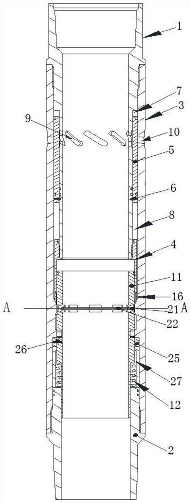 Chute counting type infinite-order full-bore well completion fracturing device