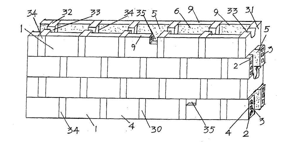 Thin porous brick masonry type pipeline-embedded heat insulation wall for single-surface wall