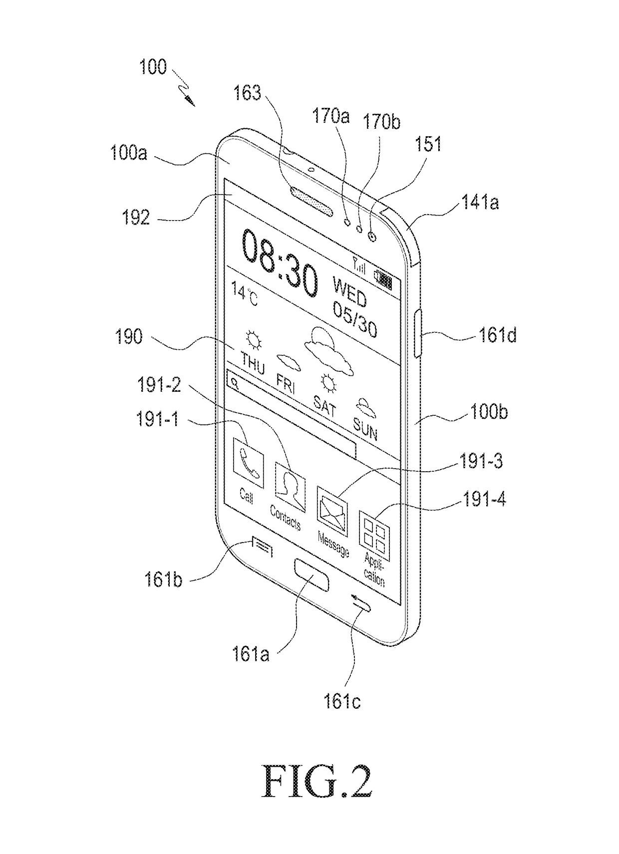 Mobile device having face recognition function using additional component and method for controlling the mobile device