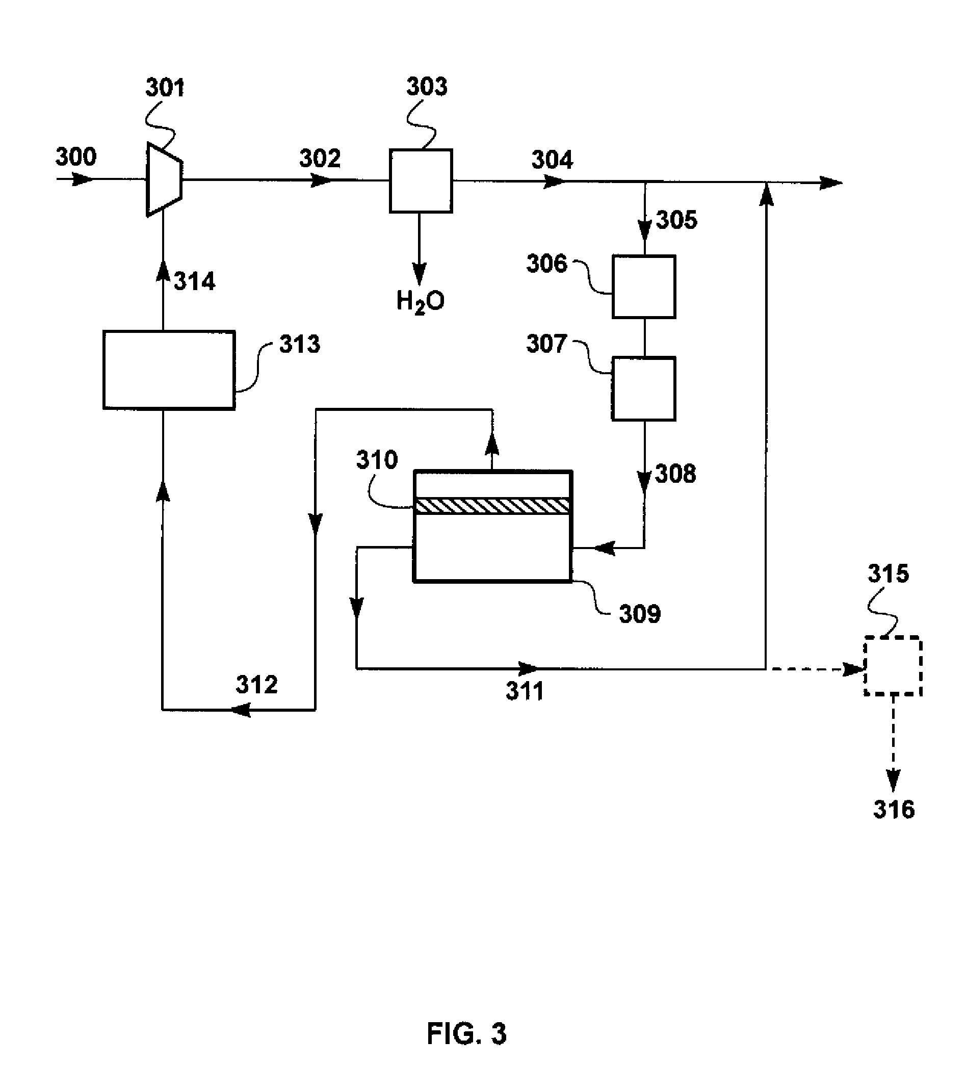 Fuel gas conditioning process using glassy polymer membranes