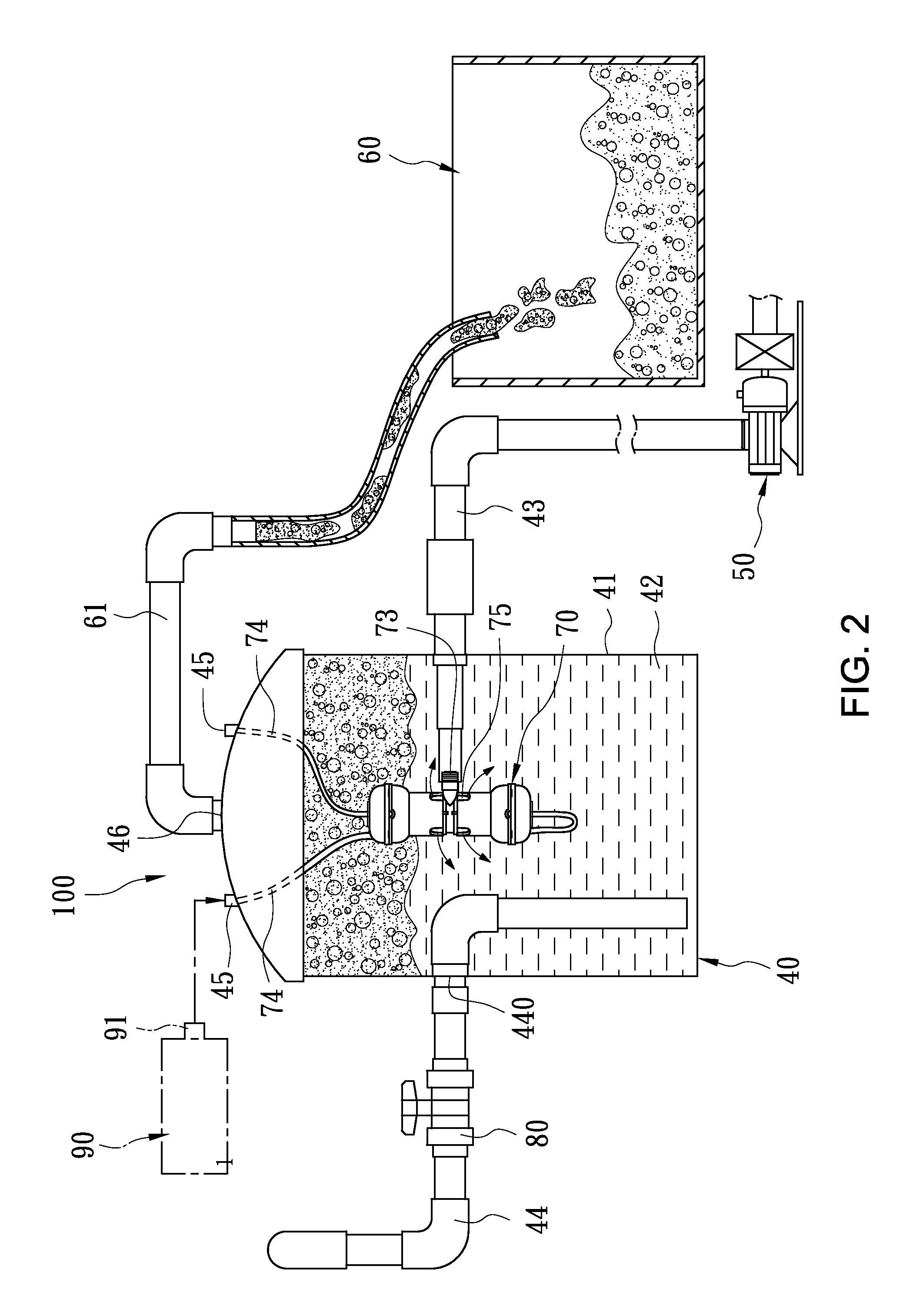 Liquid bubble separator of circulating water system