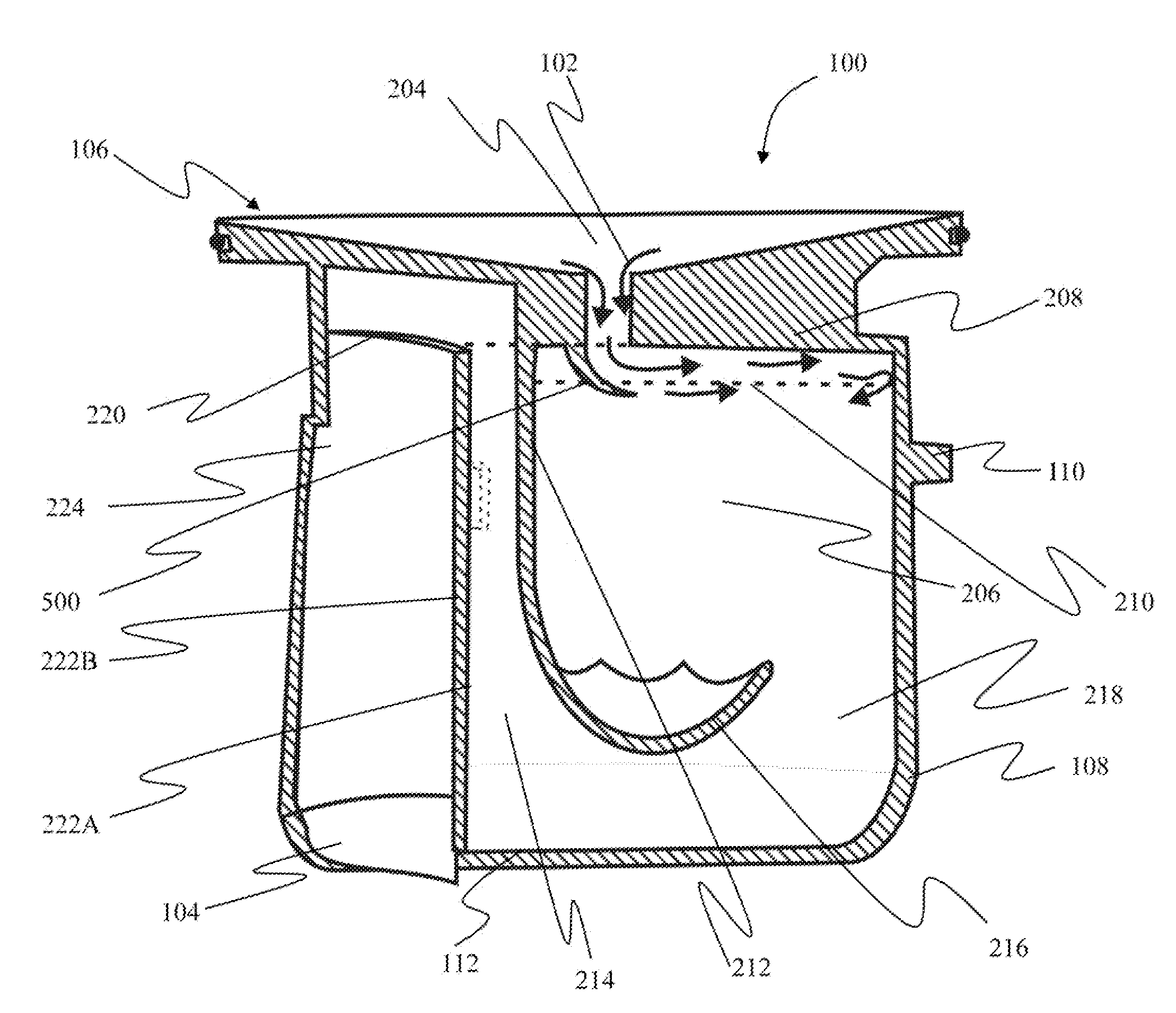 Directional fluid inlet