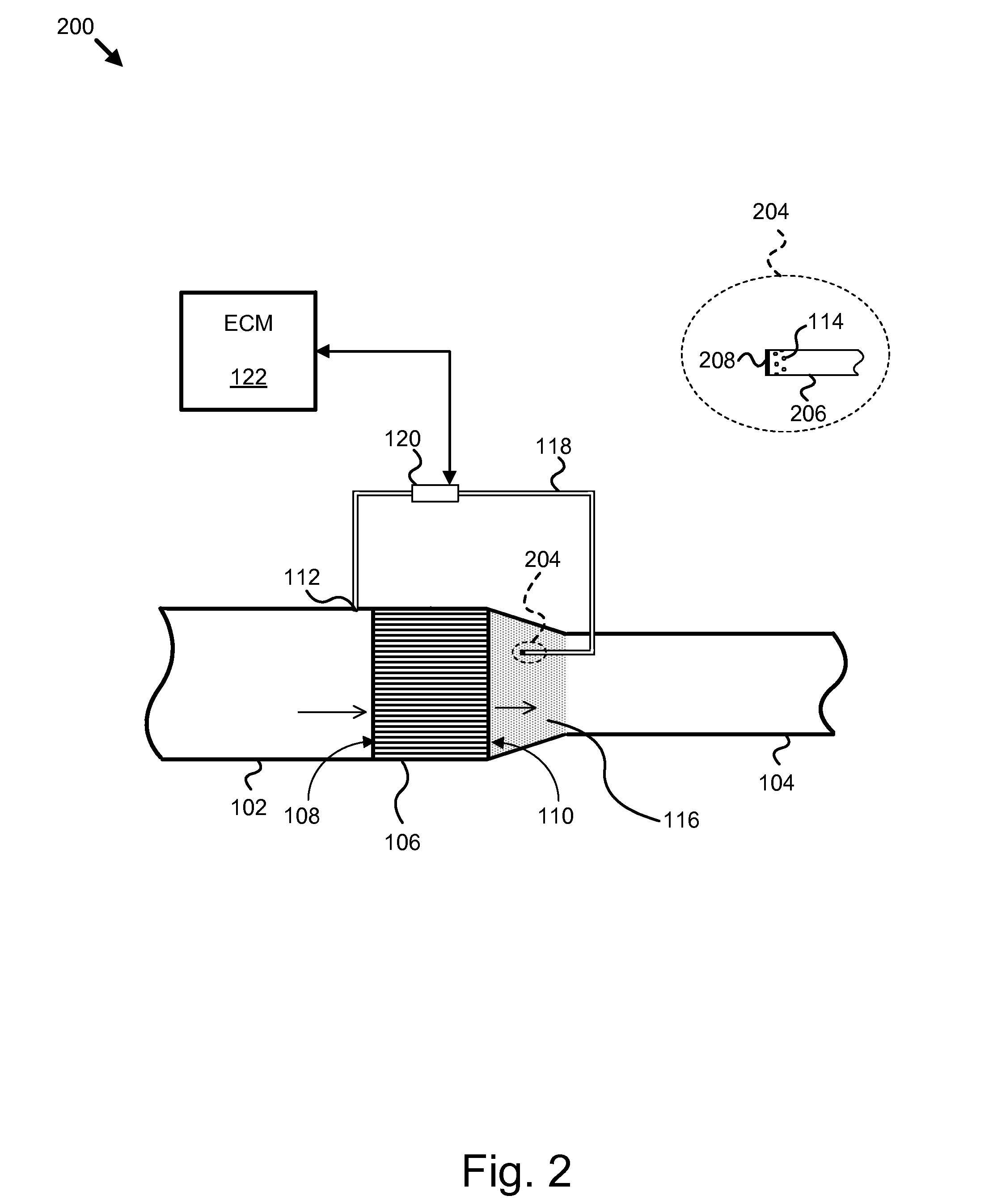 Apparatus, system, and method for differential pressure measurement across a conduit flow area change