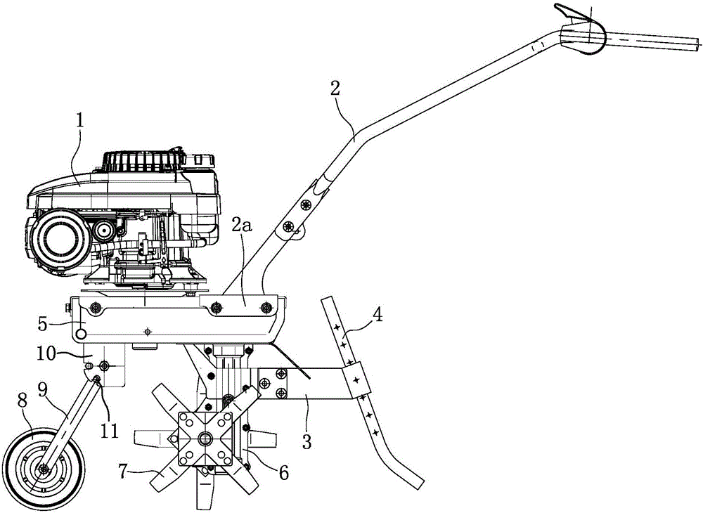 Transmission mechanism for mini-tiller