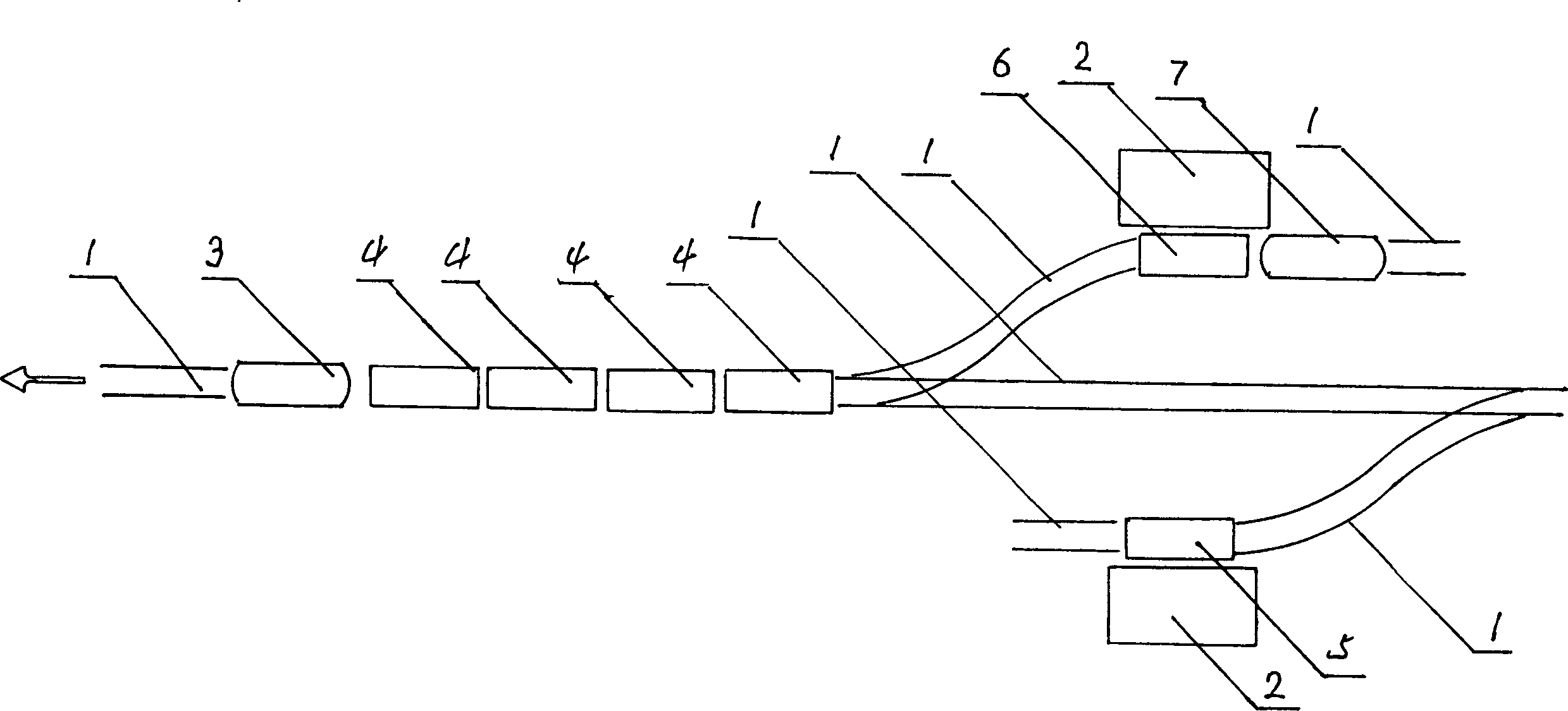 No-stop vehicle transfer method for passenger train