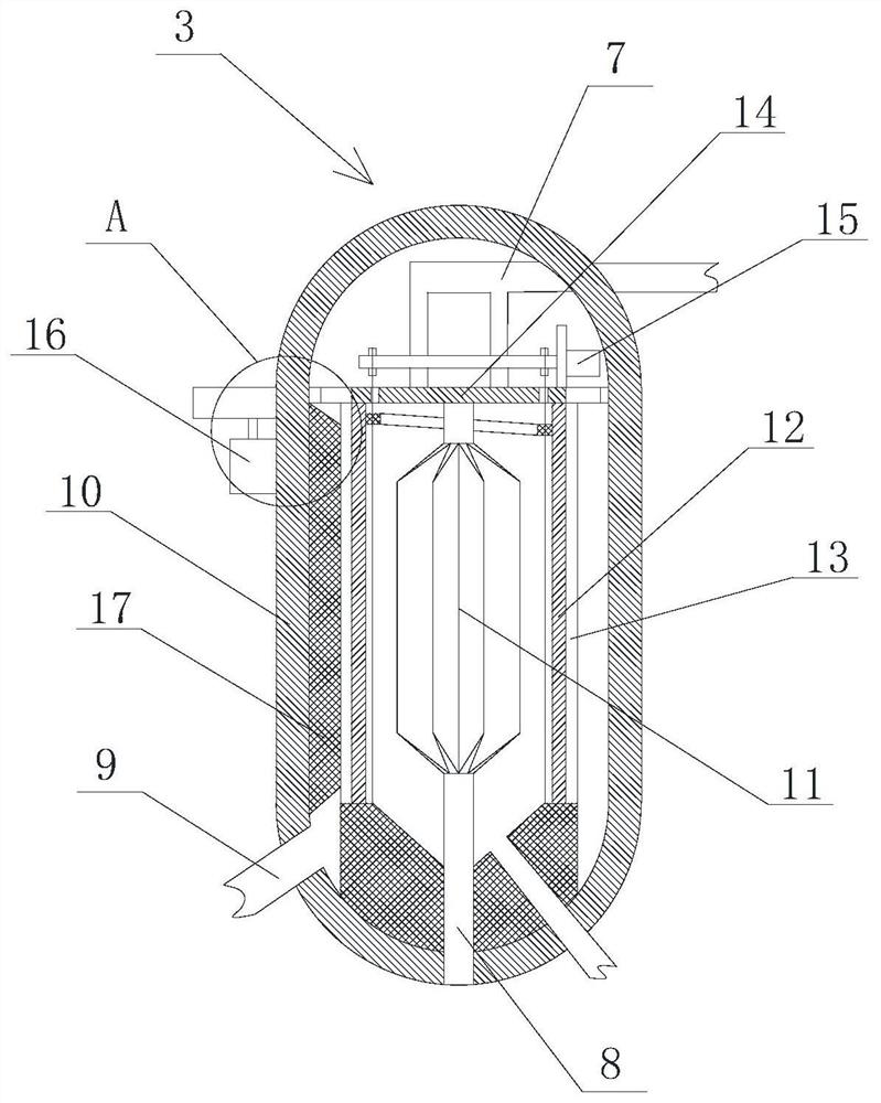 A centrifugal device for the production of modified polyamide resin