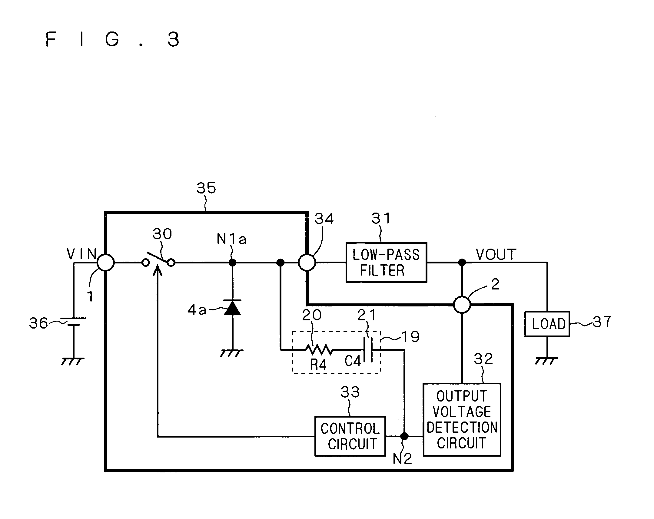 Semiconductor device provided with feedback circuit including resistive element and capacitive element