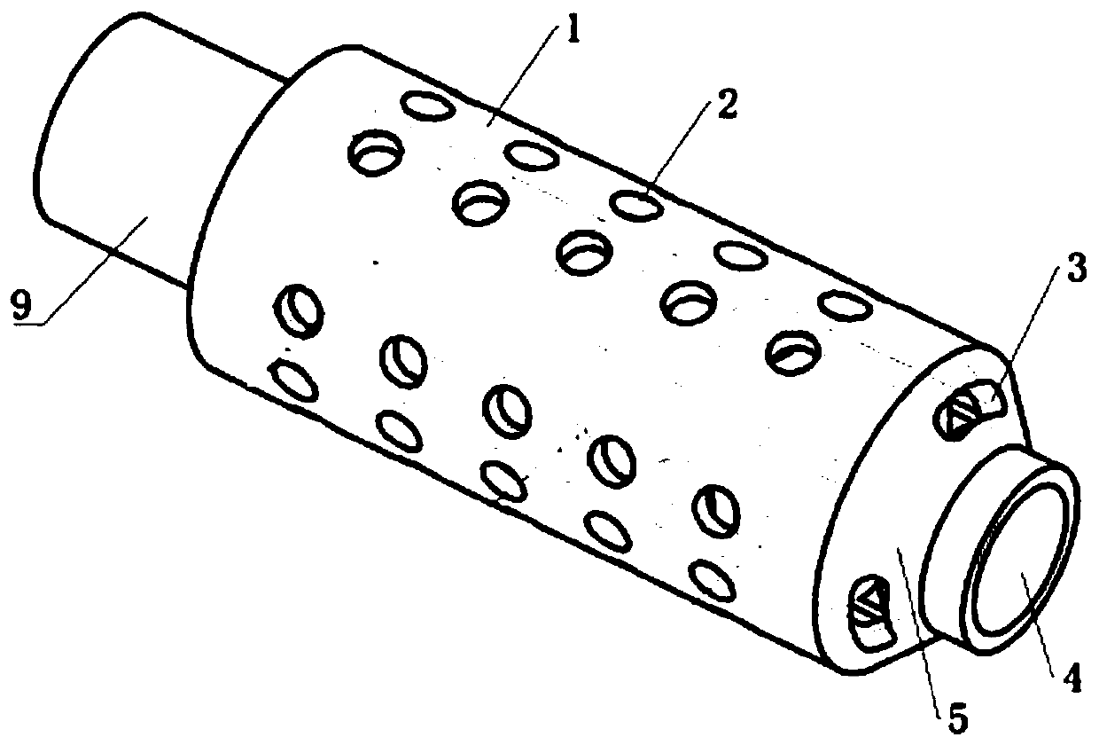 Double-layer cylinder flow arranging type small-bore gun muzzle brake and manufacturing method thereof