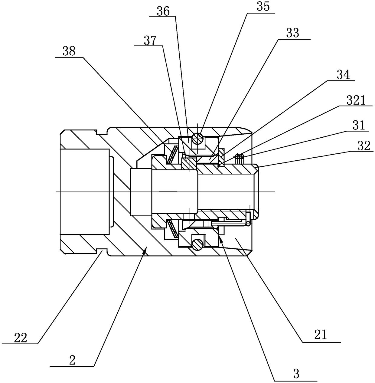 Double-adjusting-gap brake caliper with parking mechanism