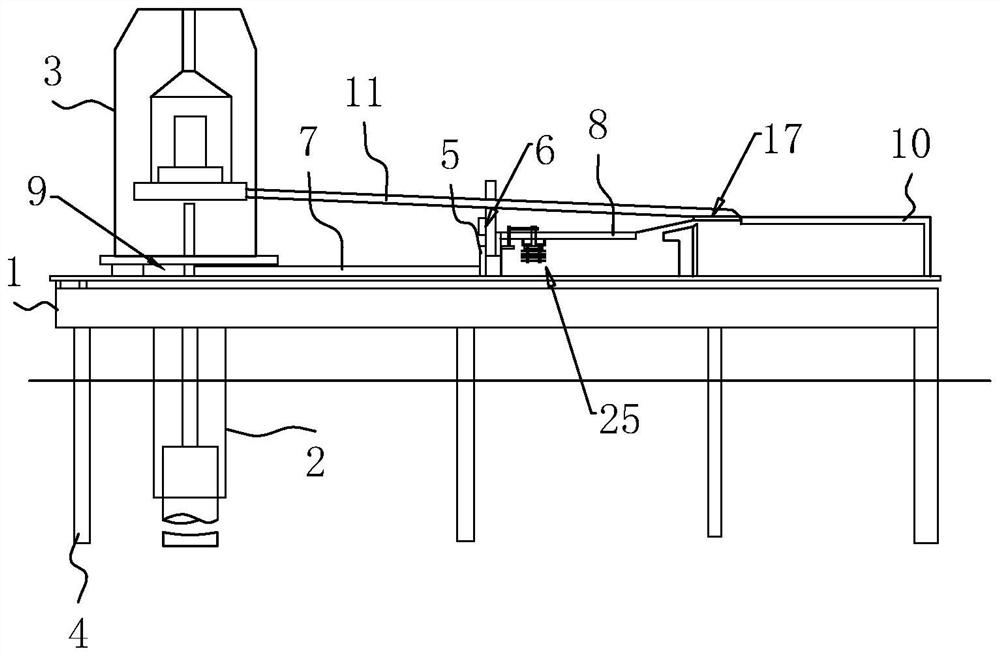 Underwater cast-in-situ bored pile reverse circulation efficient hole-forming construction device and method