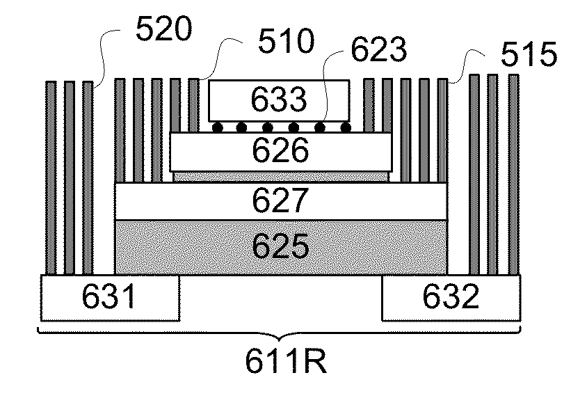 Multiple bond via arrays of different wire heights on a same substrate