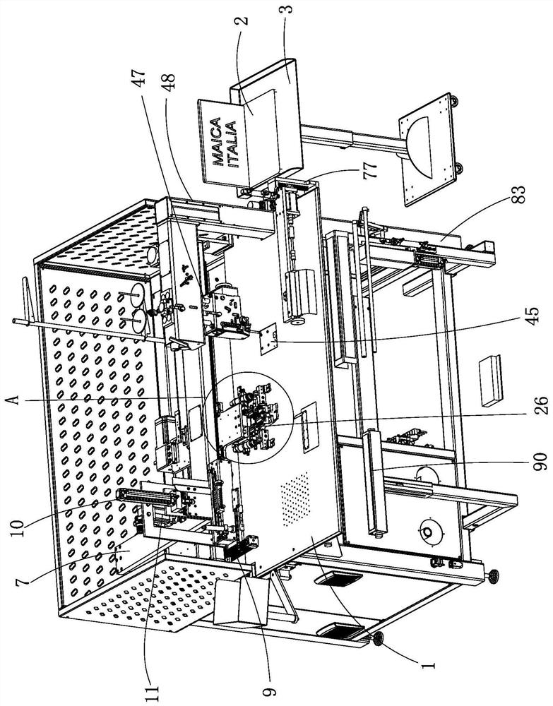 A bag sticking machine