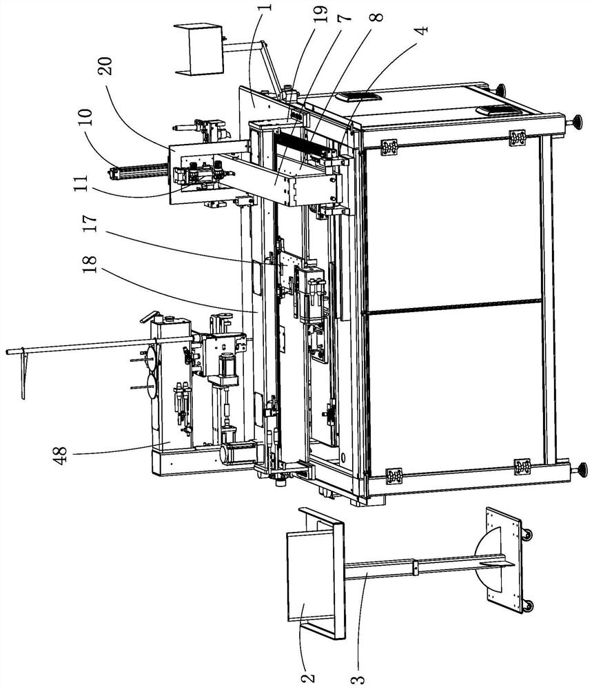 A bag sticking machine