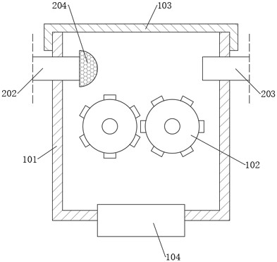 Building waste crushing device with dust removal function