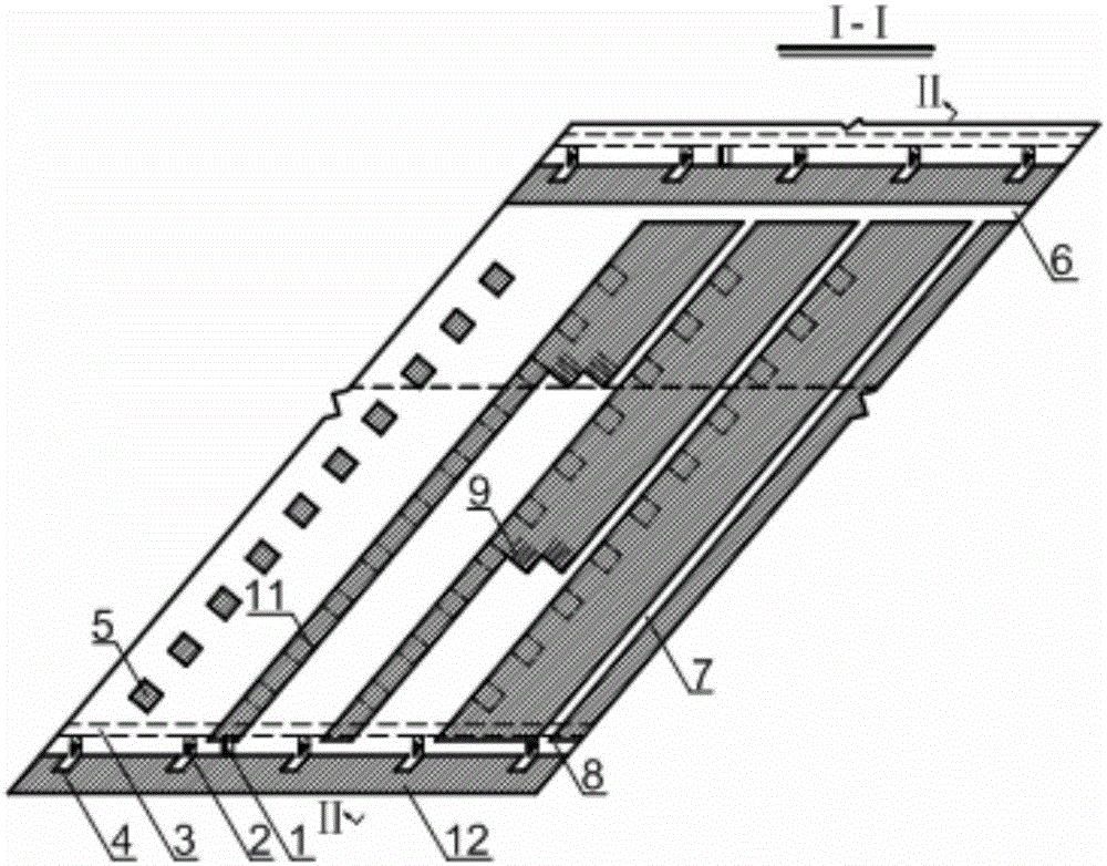 Electric rake-blasting force cooperative carrying false-inclined room-and-pillar method