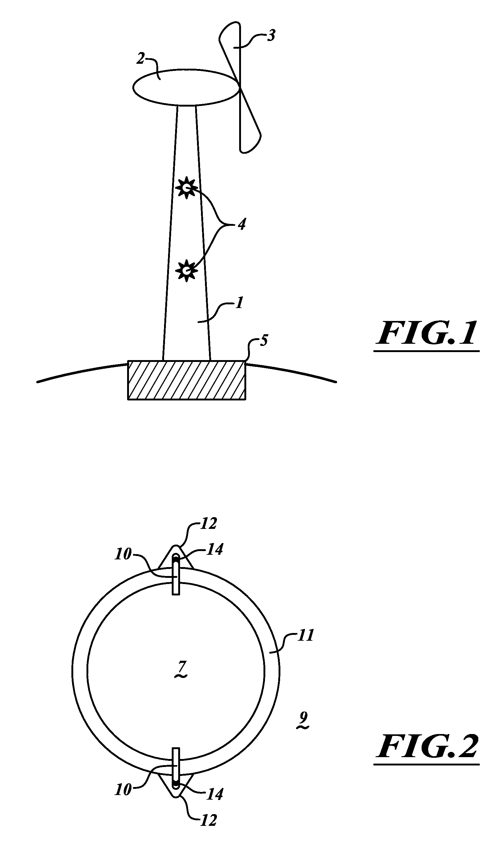 Rod shaped light for marking a tower with lights