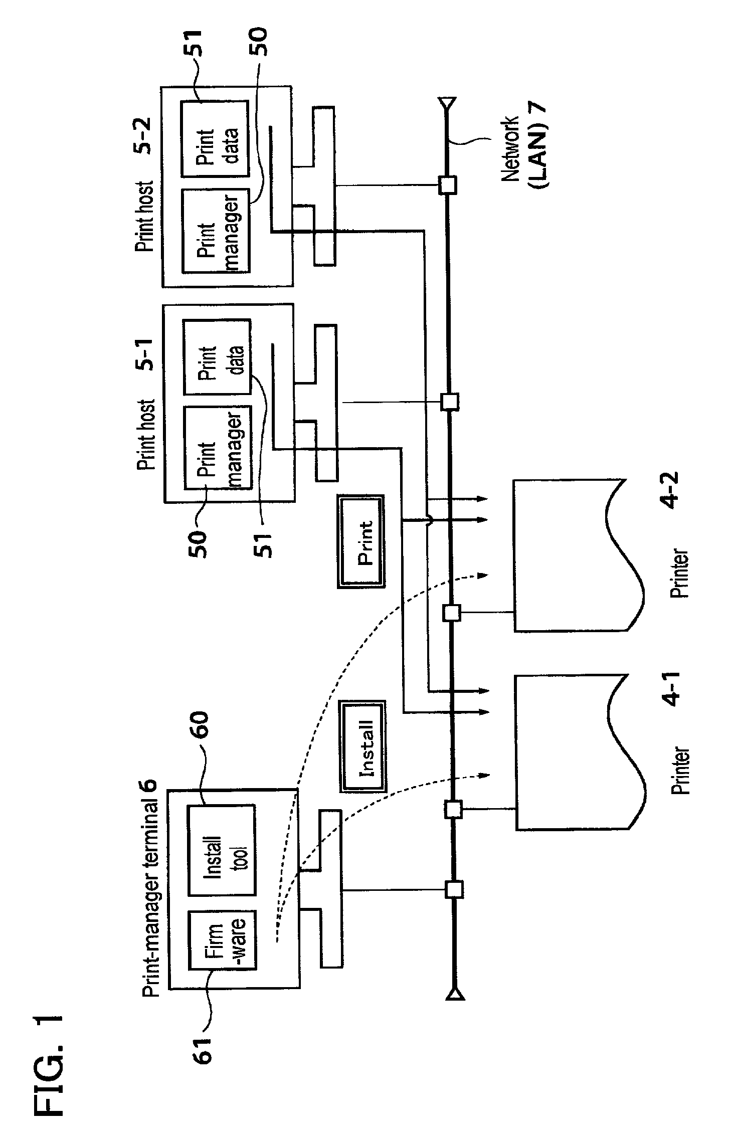 Printer firmware installation method, printer and printer system