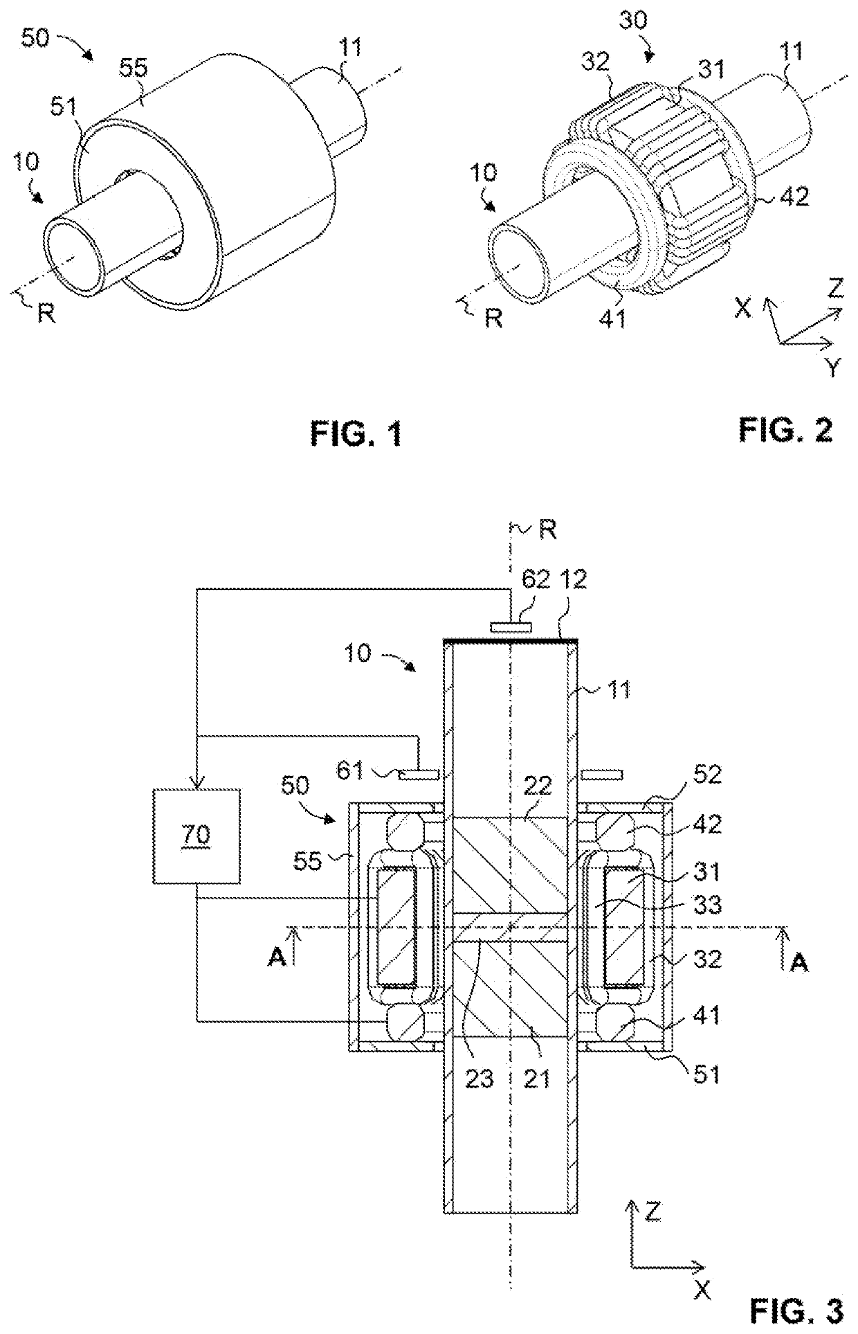 Magnetic bearing device having a toroidal design