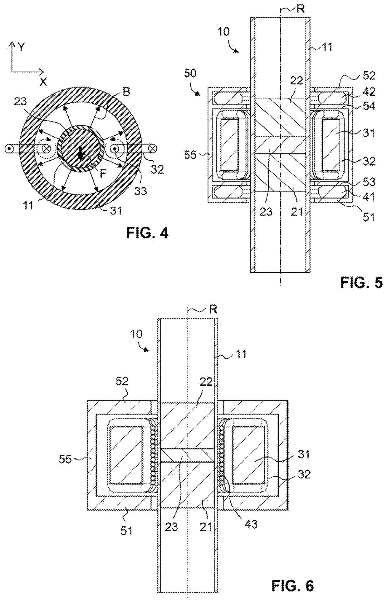 Magnetic bearing device having a toroidal design