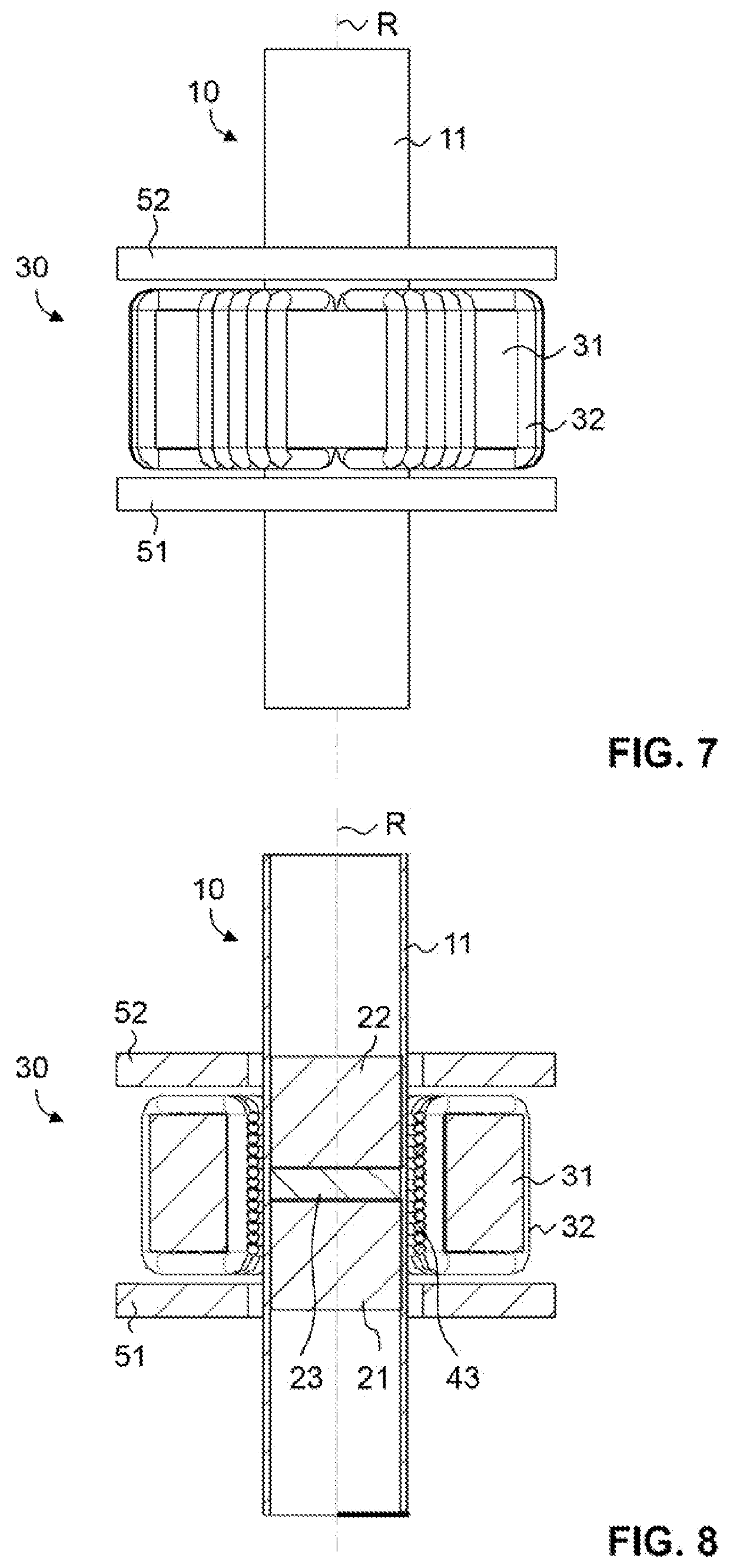 Magnetic bearing device having a toroidal design