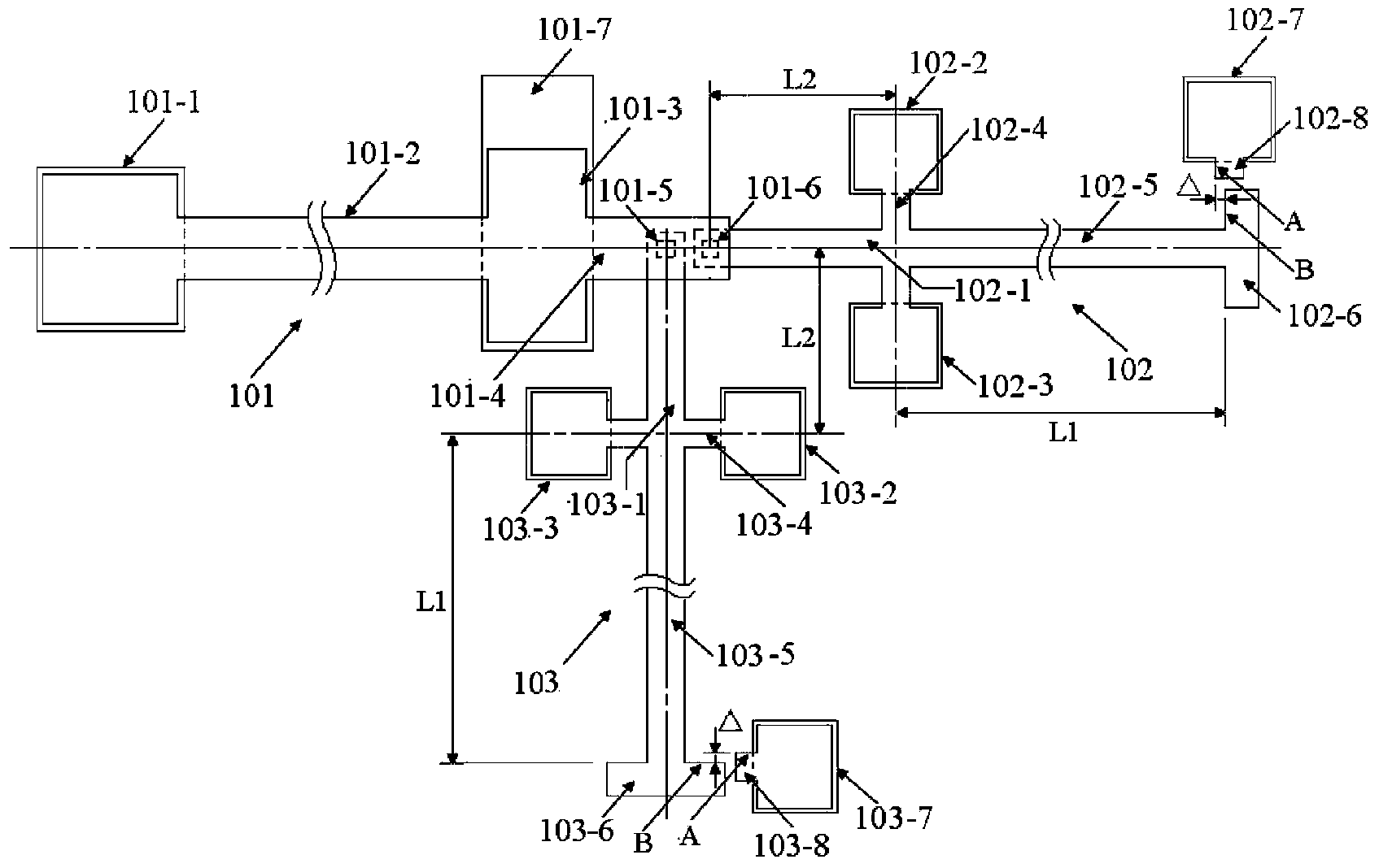 Structure and method for testing Young modulus of polycrystalline silicon thin film material