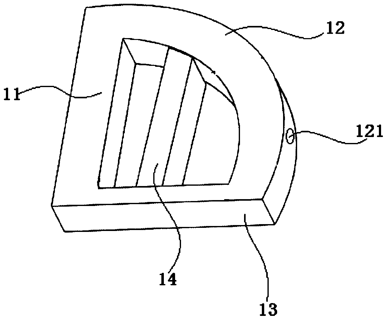 A hollow triangular arc-shaped retaining wall