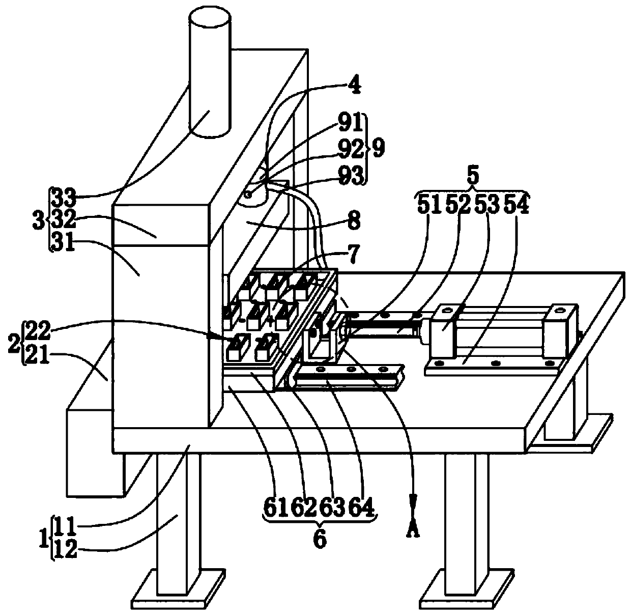 Vertical packaging machine for pouch cell