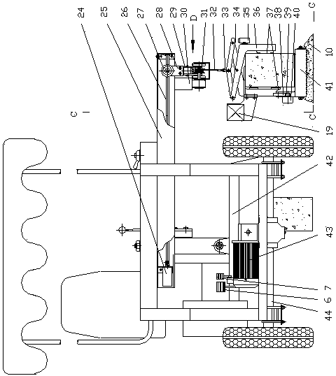 Road side stone paving machine