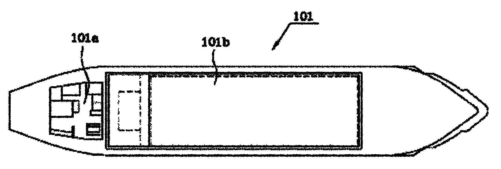 Hovercraft with flowing ballasting structure that can automatically adjust draft