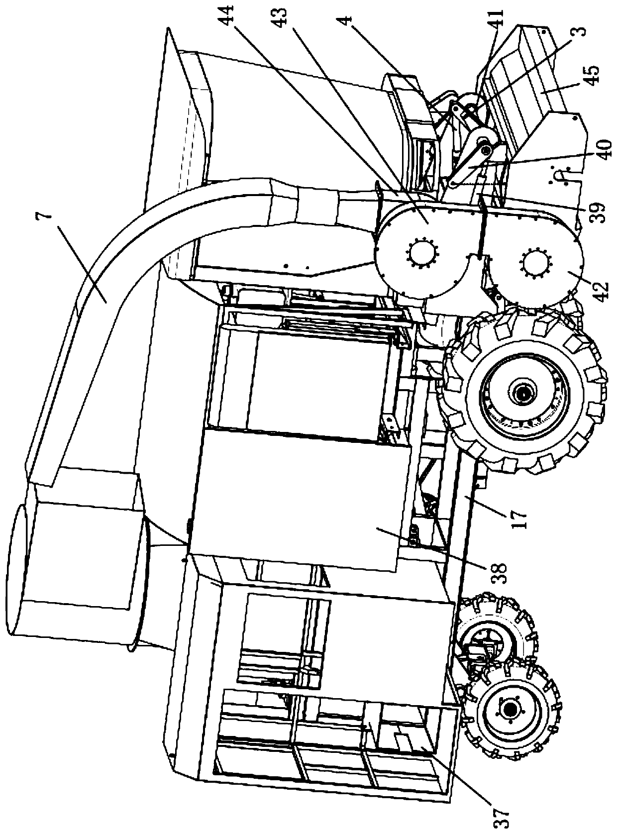 Self-propelled straw-picking and feed-baling machine