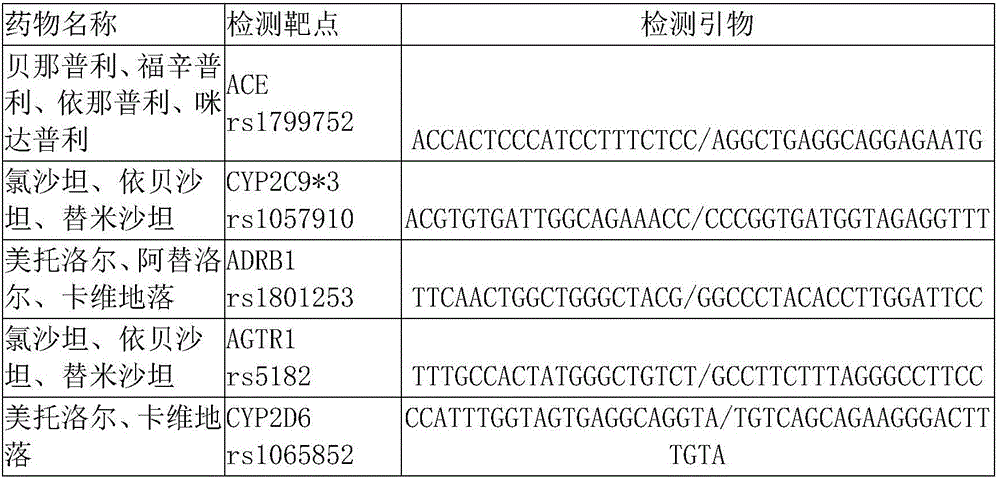 Solid-phase PCR kit for gene detection of hypertension medication