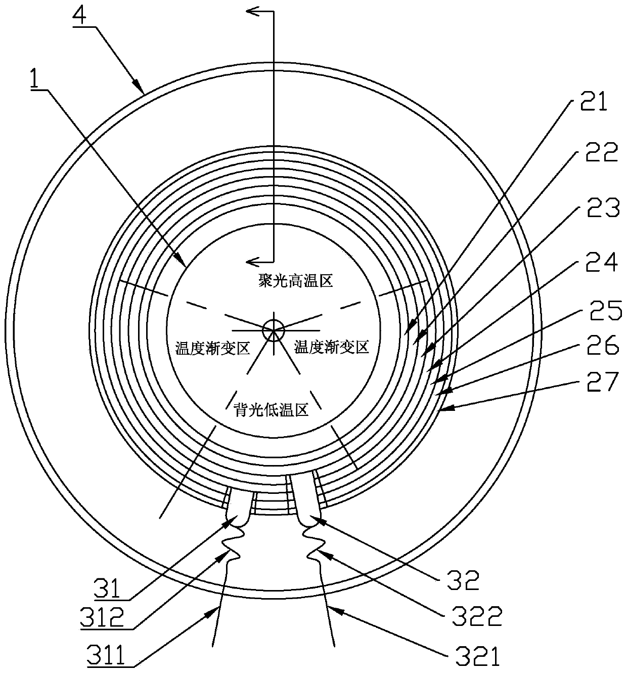 Solar energy heat collecting tube with film photovoltaic power generation coupling selective absorption coating