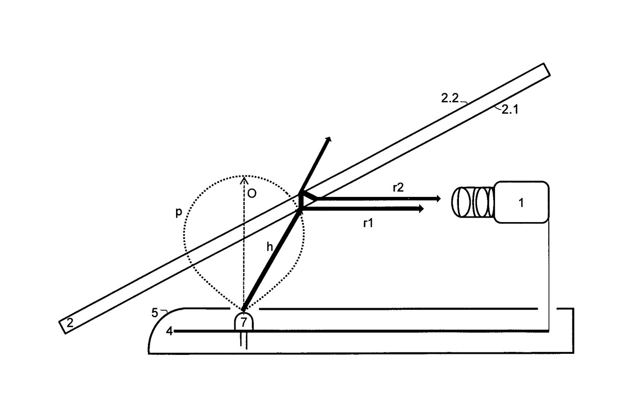 Illumination for detecting raindrops on a pane by means of a camera